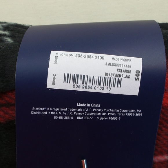 Stafford Mens Pajama Set Pants & Long Sleeve Shirt - Picture 3 of 5